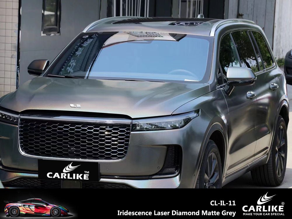 CARLIKE CL-IL-11 Iridescence Laser Diamond Matte Grey Vinyl - CARLIKE WRAP