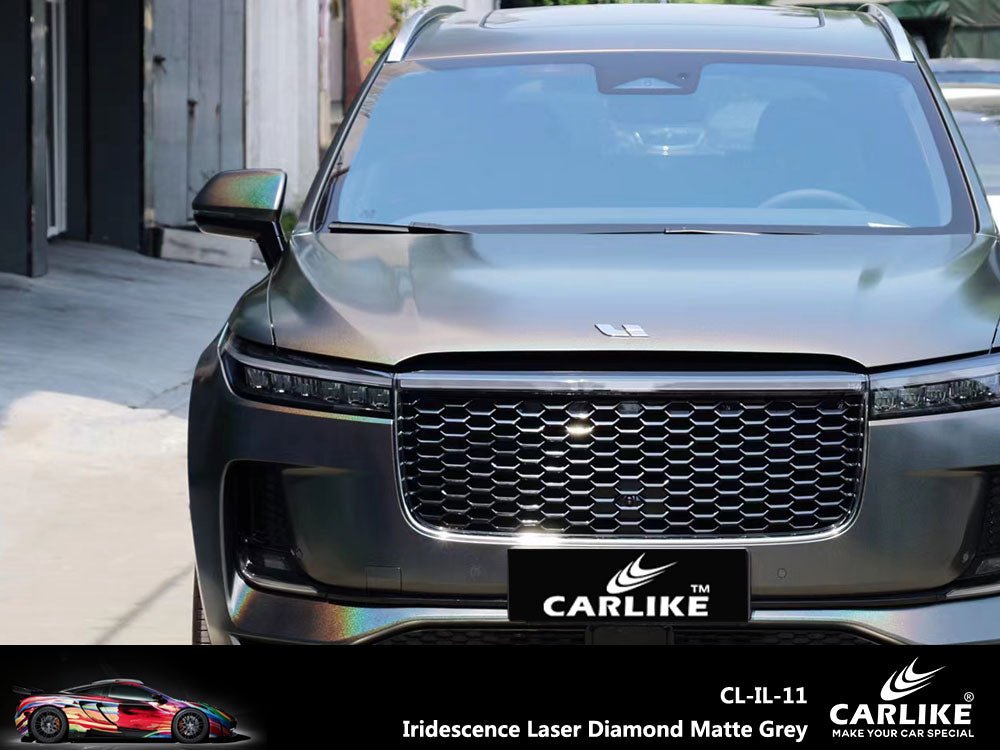 CARLIKE CL-IL-11 Iridescence Laser Diamond Matte Grey Vinyl - CARLIKE WRAP