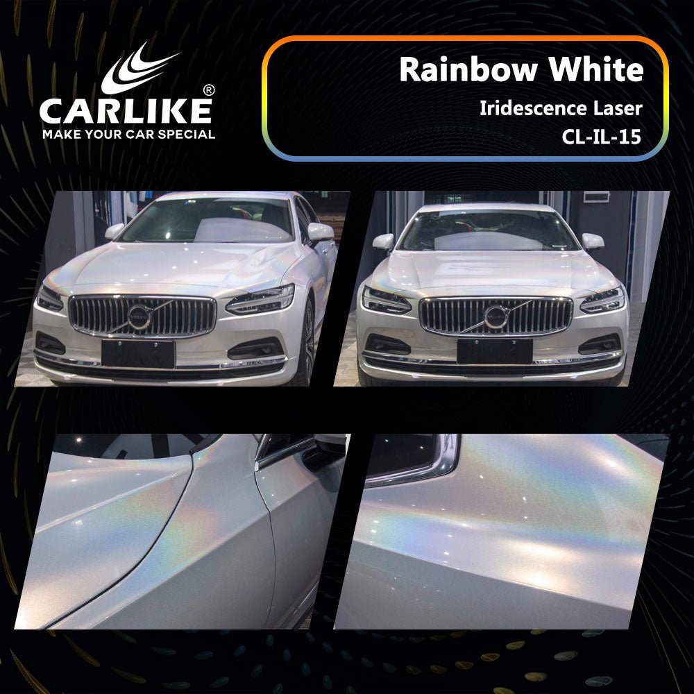 CARLIKE CL-IL-15 Iridescence Laser Rainbow White Vinyl - CARLIKE WRAP