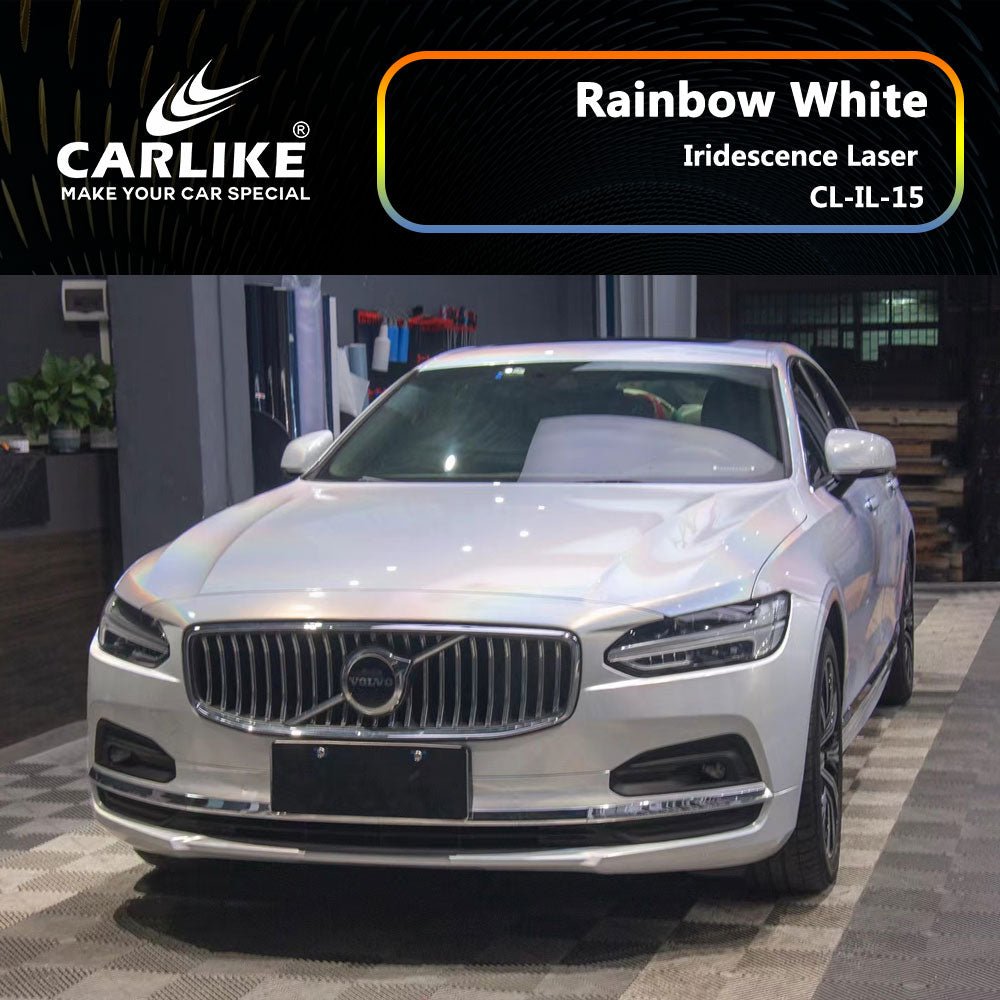 CARLIKE CL-IL-15 Iridescence Laser Rainbow White Vinyl - CARLIKE WRAP