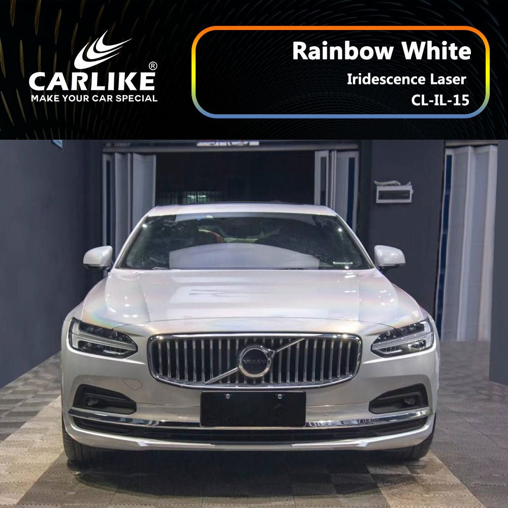 CARLIKE CL-IL-15 Iridescence Laser Rainbow White Vinyl - CARLIKE WRAP