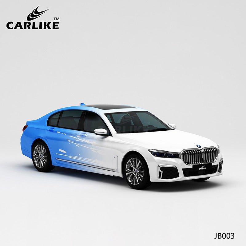 CARLIKE CL-JB003 White To Blue High-precision Printing Customized Car Vinyl Wrap - CARLIKE WRAP