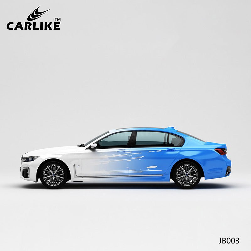 CARLIKE CL-JB003 White To Blue High-precision Printing Customized Car Vinyl Wrap - CARLIKE WRAP