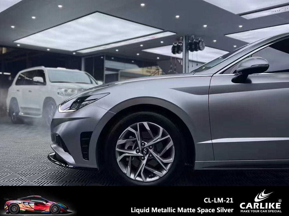 CARLIKE CL-LM-21 Liquid Metallic Matte Space Silver Vinyl - CARLIKE WRAP