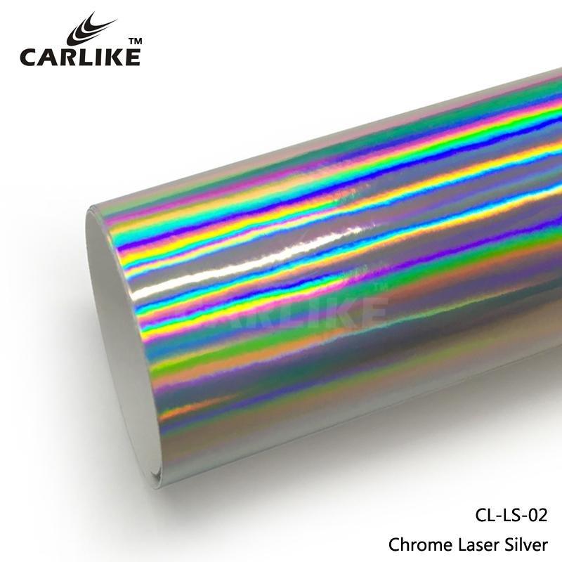 CARLIKE CL-LS-02 Chrome Laser Neo Holographic Silver Vinyl - CARLIKE WRAP