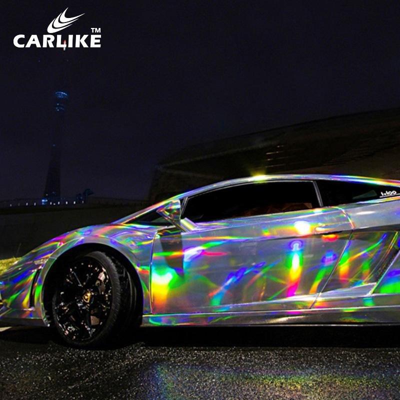 CARLIKE CL-LS-02 Chrome Laser Neo Holographic Silver Vinyl - CARLIKE WRAP