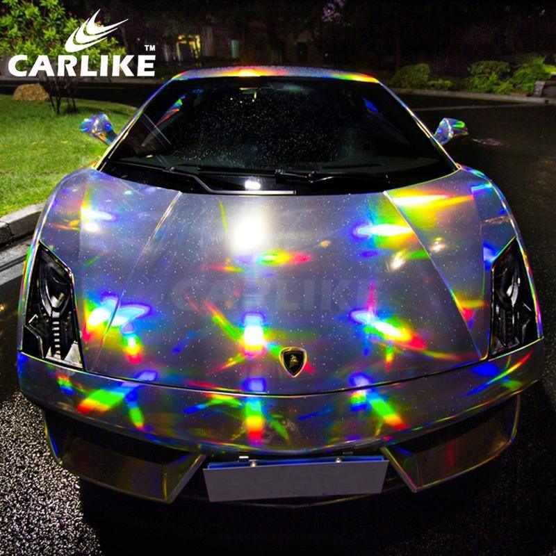 CARLIKE CL-LS-02 Chrome Laser Neo Holographic Silver Vinyl - CARLIKE WRAP