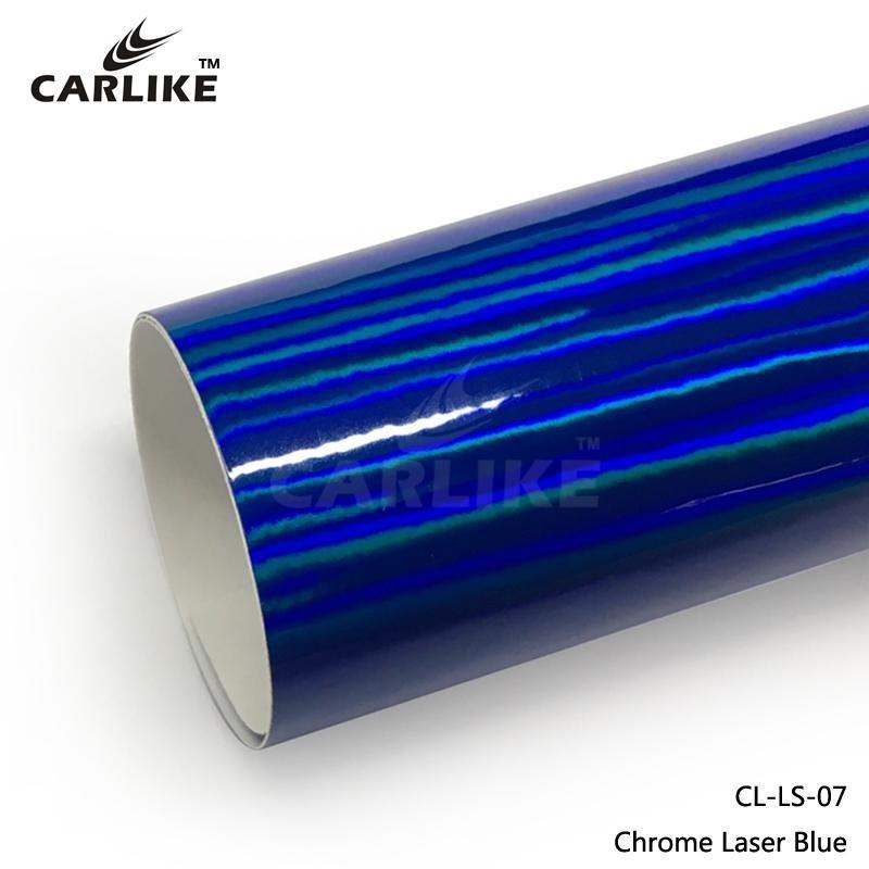 CARLIKE CL-LS-07 Chrome Laser Neo Holographic Blue Vinyl - CARLIKE WRAP