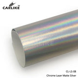 CARLIKE CL-LS-08 Chrome Laser Neo Holographic Matte Silver Vinyl - CARLIKE WRAP