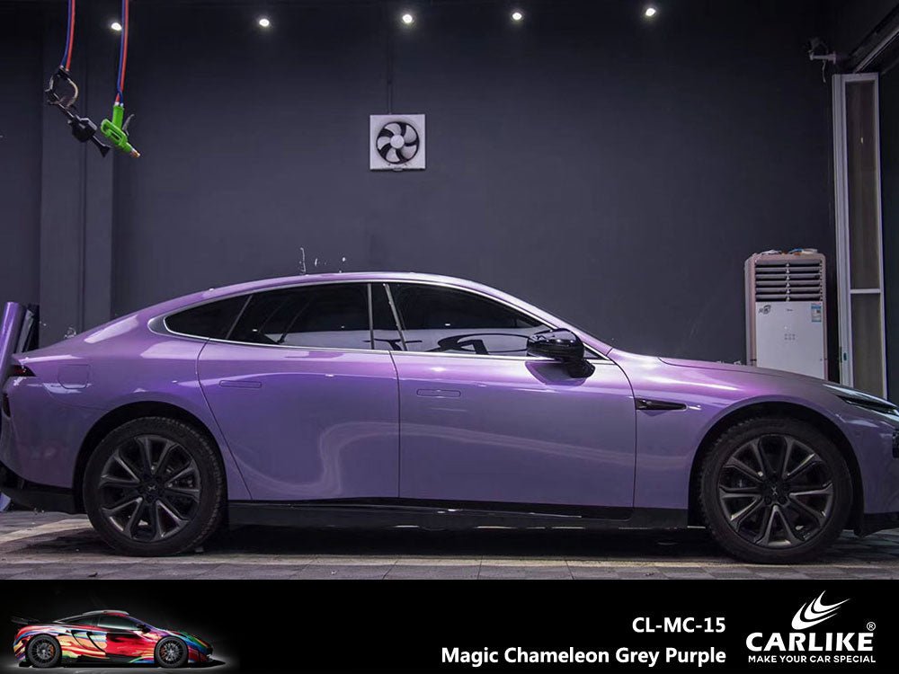 CARLIKE CL-MC-15 Magic Chameleon Grey Purple Vinyl - CARLIKE WRAP