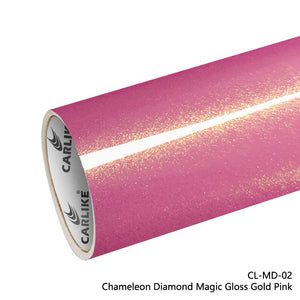 CARLIKE CL-MD-02 Chameleon Diamond Magic Gloss Gold Pink Vinyl