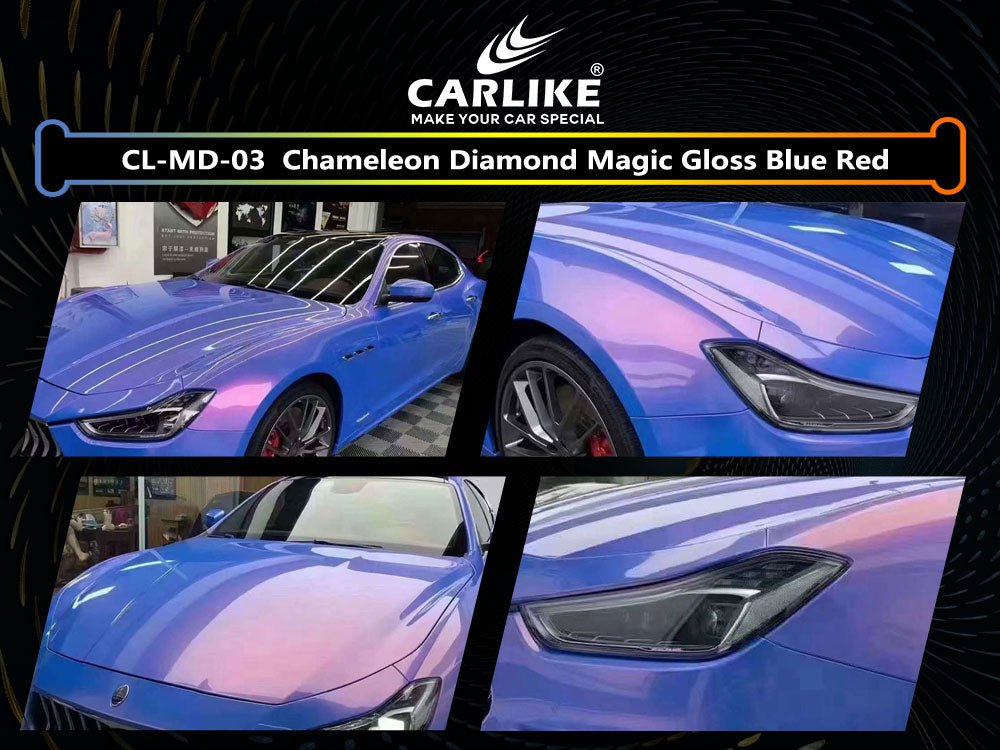 Diamond Laser Chameleon Gloss Blue Car Vinyl Wrap