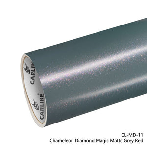 CARLIKE CL-MD-11 Chameleon Diamond Magic Matte Grey Red Vinyl - CARLIKE WRAP