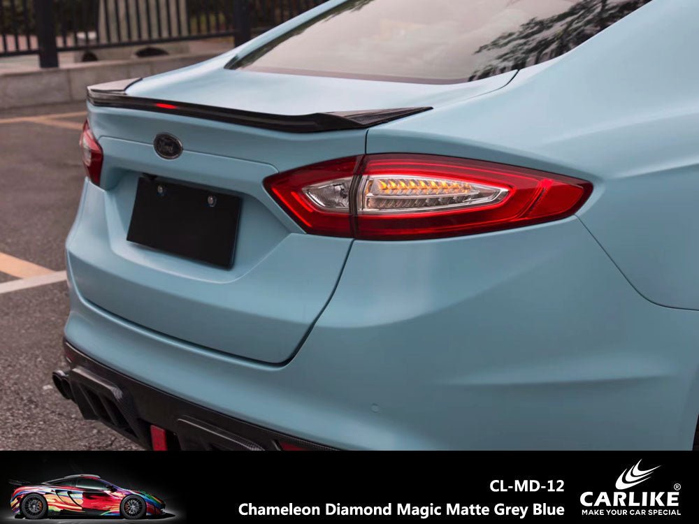 CARLIKE CL-MD-12 Chameleon Diamond Magic Matte Grey Blue Vinyl - CARLIKE WRAP