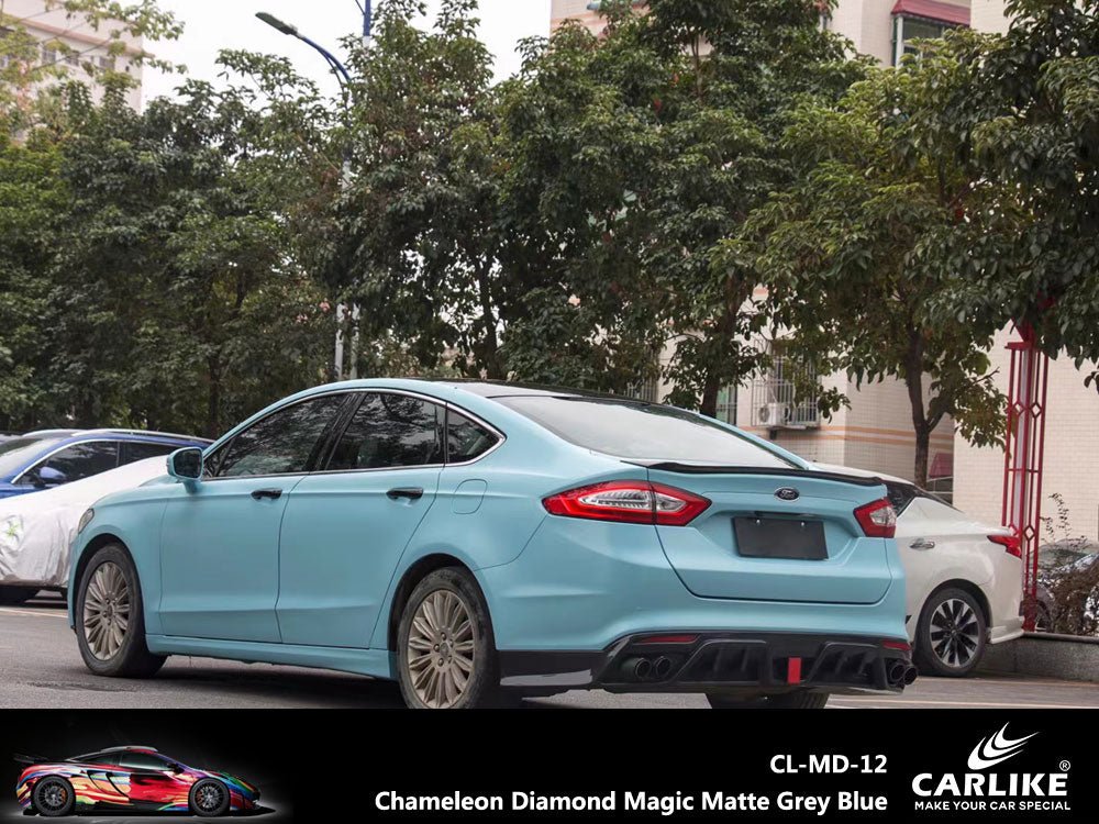 CARLIKE CL-MD-12 Chameleon Diamond Magic Matte Grey Blue Vinyl - CARLIKE WRAP