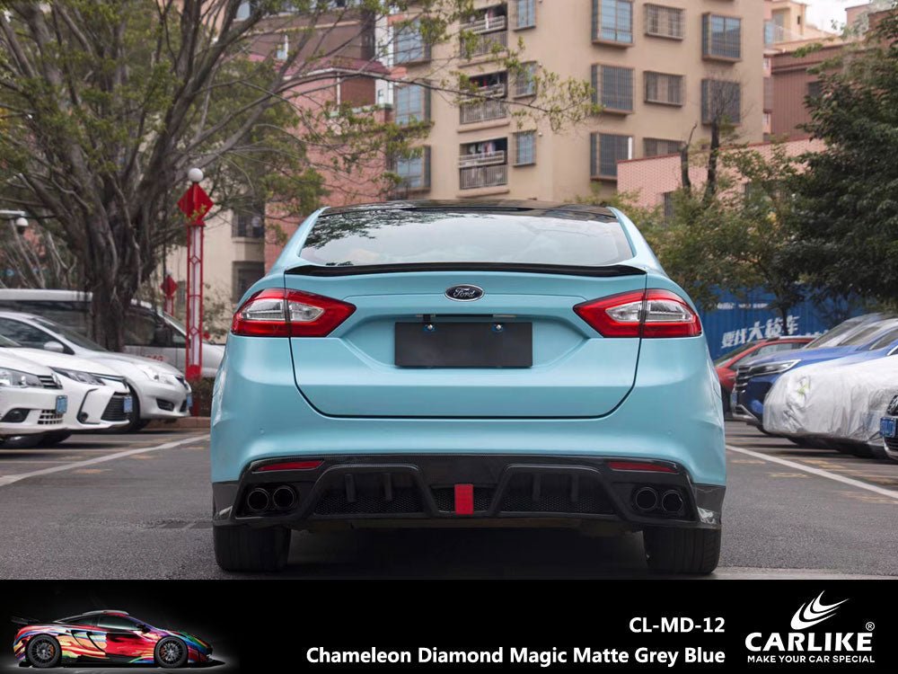 CARLIKE CL-MD-12 Chameleon Diamond Magic Matte Grey Blue Vinyl - CARLIKE WRAP