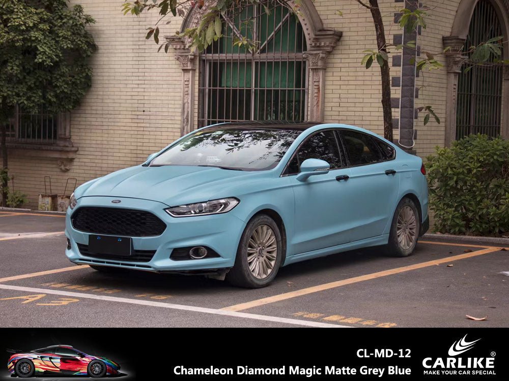 CARLIKE CL-MD-12 Chameleon Diamond Magic Matte Grey Blue Vinyl - CARLIKE WRAP