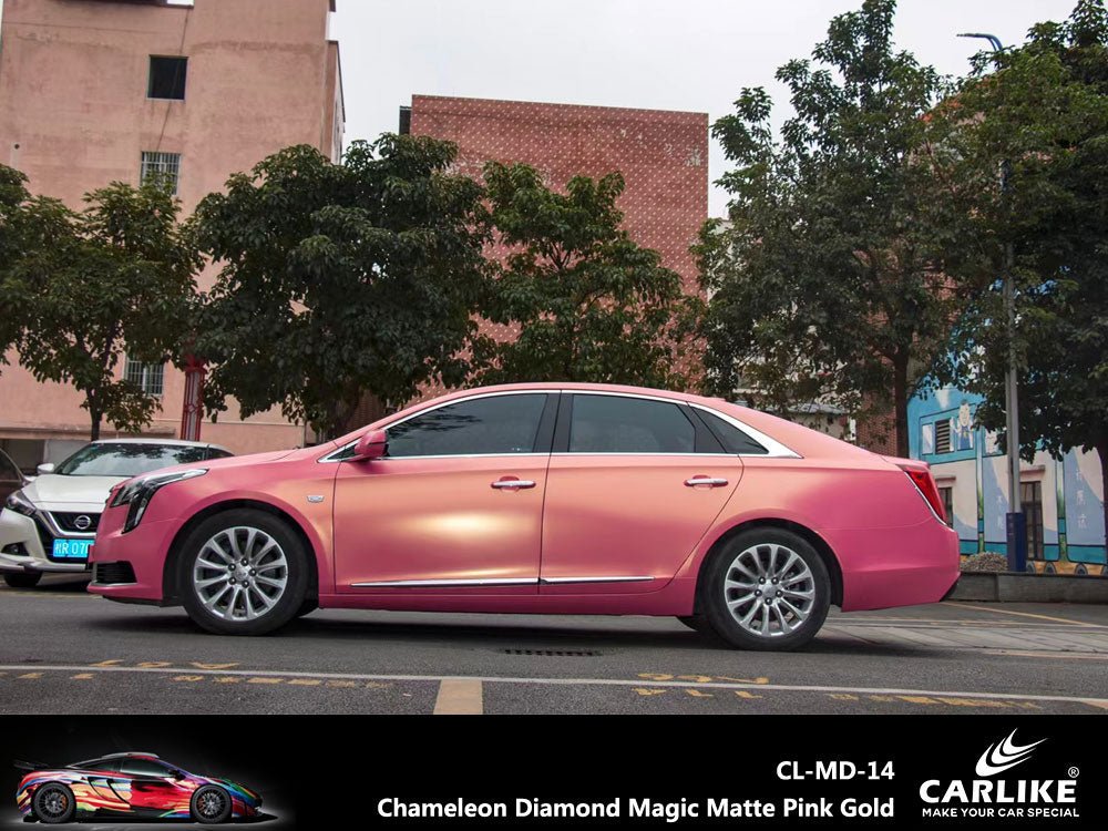 CARLIKE CL-MD-14 Chameleon Diamond Magic Matte Pink Gold Vinyl - CARLIKE WRAP