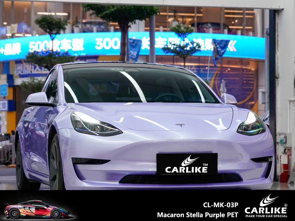 CARLIKE CL-MK-03P Macaron Stella Purple Vinyl PET Liner - CARLIKE WRAP