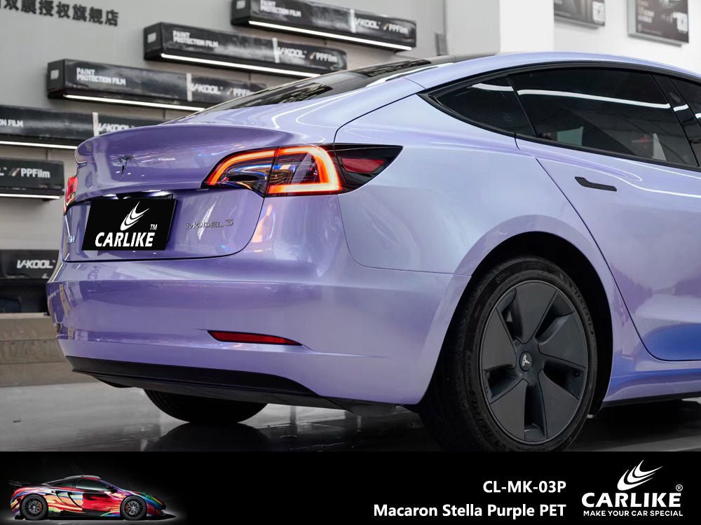 CARLIKE CL-MK-03P Macaron Stella Purple Vinyl PET Liner - CARLIKE WRAP