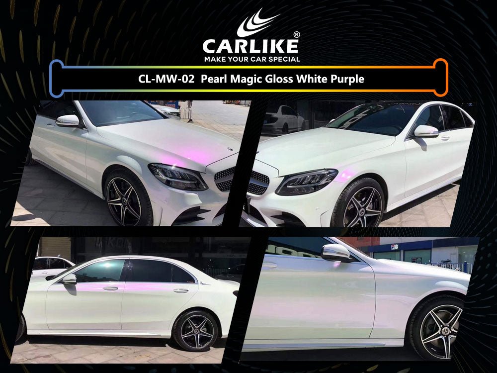 CARLIKE CL-MW-02 Pearl Magic Gloss White Purple Vinyl - CARLIKE WRAP