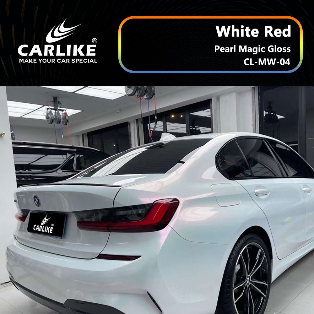 CARLIKE CL-MW-04 Pearl Magic Gloss White Red Vinyl - CARLIKE WRAP