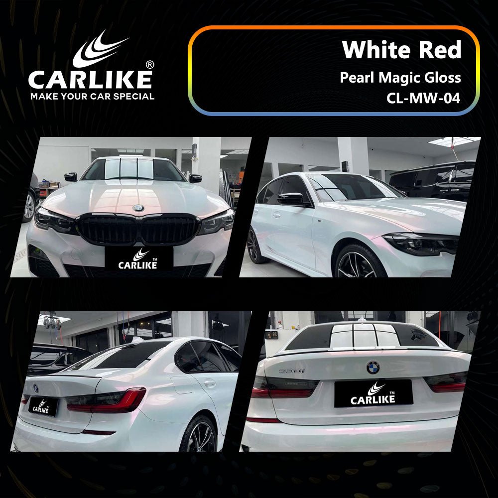 High Qualtiy Gloss Pearl White Red Vinyl Wrap On Nascarwraps Car Wraps