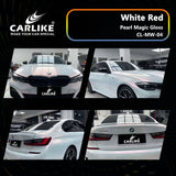 CARLIKE CL-MW-04 Pearl Magic Gloss White Red Vinyl - CARLIKE WRAP