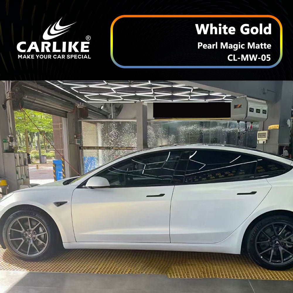 CARLIKE CL-MW-05 Pearl Magic Matte White Gold Vinyl - CARLIKE WRAP