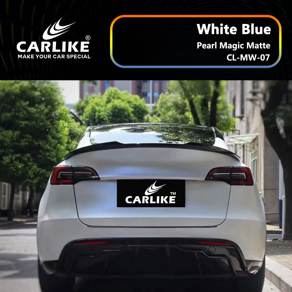 CARLIKE CL-MW-07 Pearl Magic Matte White Blue Vinyl - CARLIKE WRAP