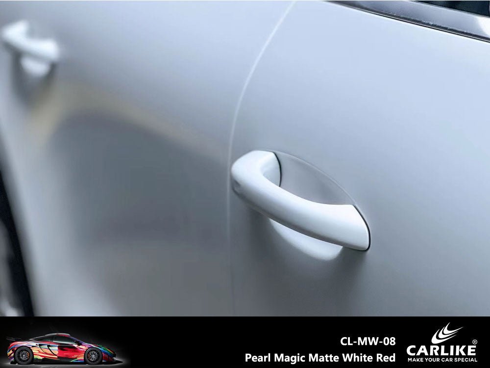 CARLIKE CL-MW-08 Pearl Magic Matte White Red Vinyl - CARLIKE WRAP