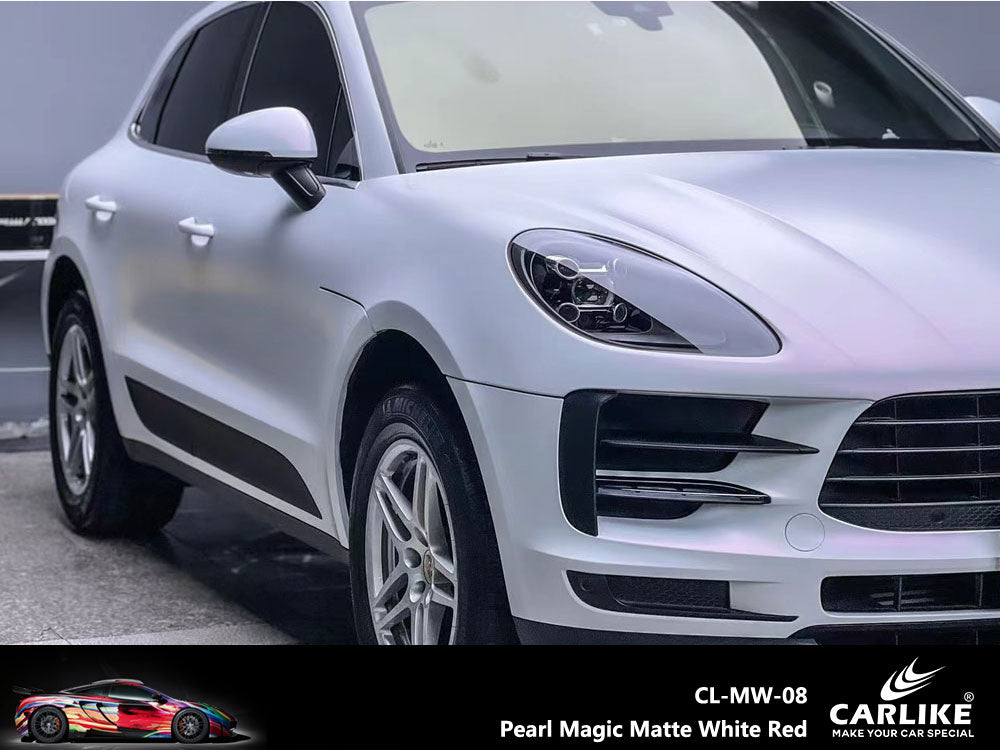 CARLIKE CL-MW-08 Pearl Magic Matte White Red Vinyl - CARLIKE WRAP