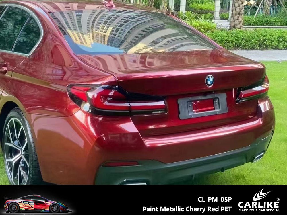 CARLIKE CL-PM-05P Paint Metallic Cherry Red Vinyl PET Liner - CARLIKE WRAP