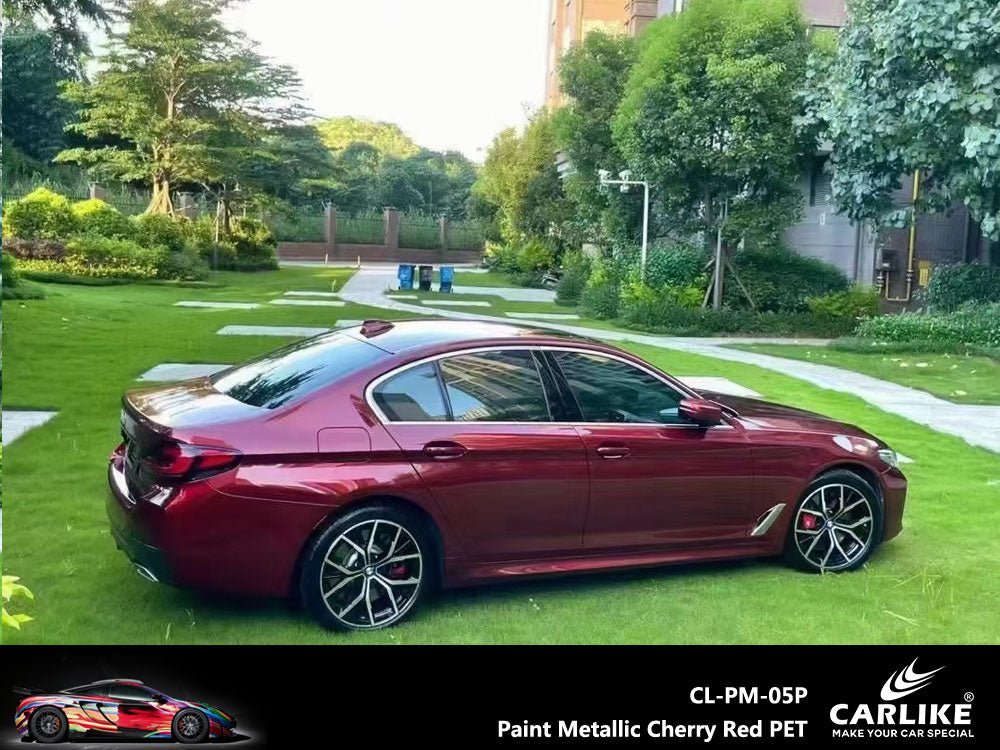 CARLIKE CL-PM-05P Paint Metallic Cherry Red Vinyl PET Liner - CARLIKE WRAP