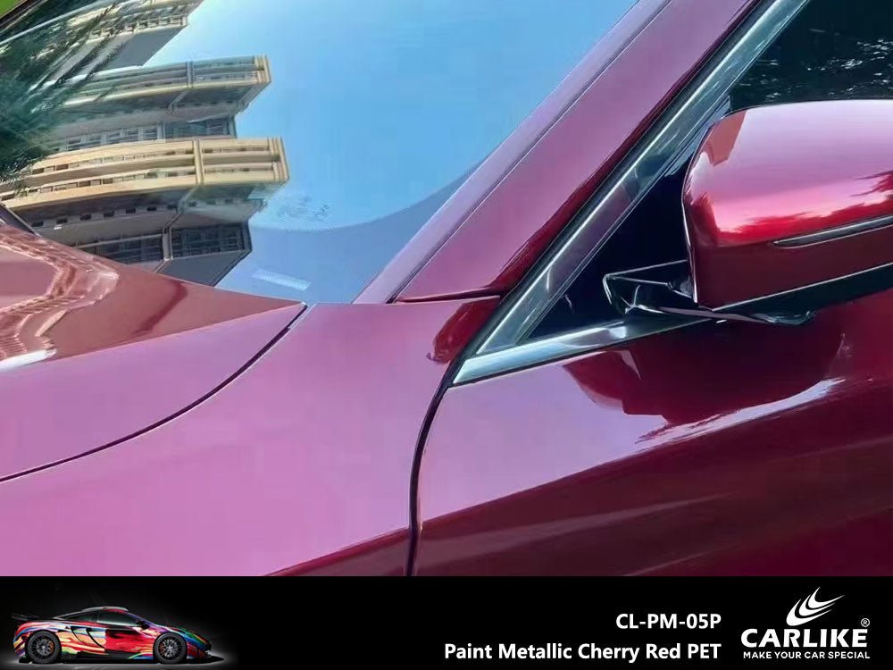 CARLIKE CL-PM-05P Paint Metallic Cherry Red Vinyl PET Liner - CARLIKE WRAP