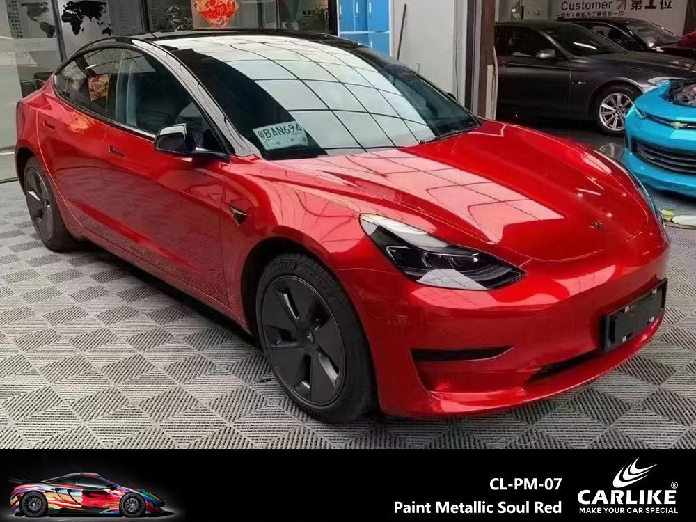 CARLIKE CL-PM-07P Paint Metallic Soul Red Vinyl PET Liner - CARLIKE WRAP