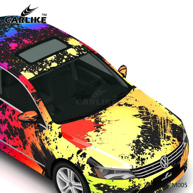 CARLIKE CL-PM005 Colorful Splash-ink High-precision Printing Customized Car Vinyl Wrap - CARLIKE WRAP