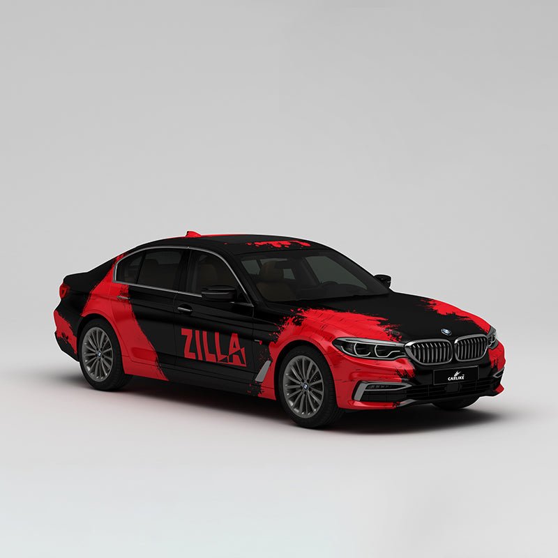 CARLIKE CL-PM006 Black and Red Splash-ink High-precision Printing Customized Car Vinyl Wrap - CARLIKE WRAP
