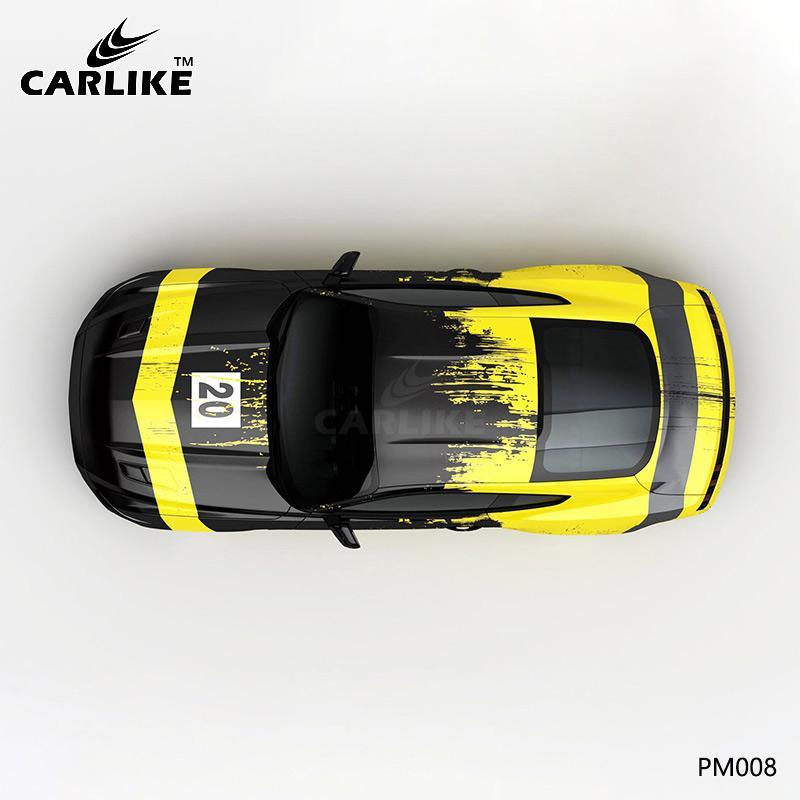 CARLIKE CL-PM008 Black and Yellow Splash-ink High-precision Printing Customized Car Vinyl Wrap - CARLIKE WRAP