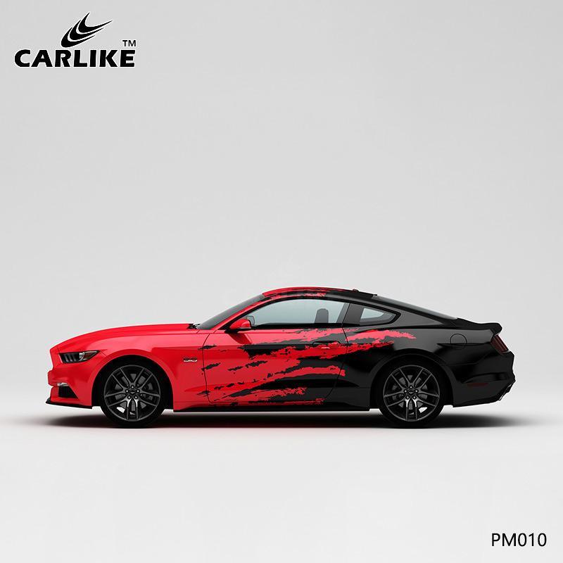 CARLIKE CL-PM010 Red and Black Splash-ink High-precision Printing Customized Car Vinyl Wrap - CARLIKE WRAP