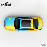 CARLIKE CL-PM011 Yellow and Blue Splash-ink High-precision Printing Customized Car Vinyl Wrap - CARLIKE WRAP
