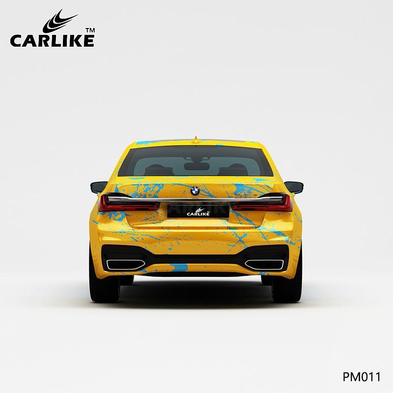 CARLIKE CL-PM011 Yellow and Blue Splash-ink High-precision Printing Customized Car Vinyl Wrap - CARLIKE WRAP
