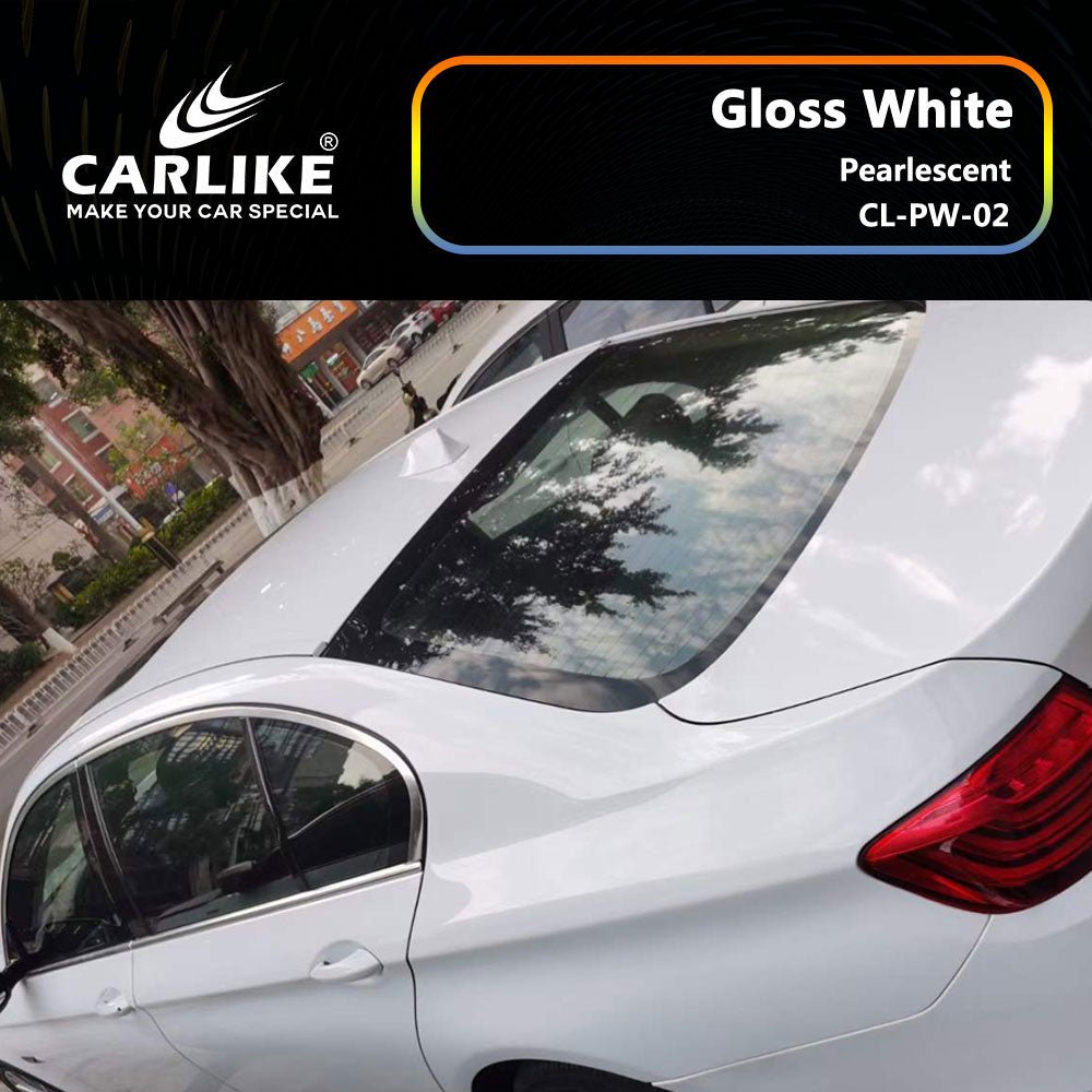 CARLIKE CL-PW-02 Pearlescent Gloss White Vinyl - CARLIKE WRAP