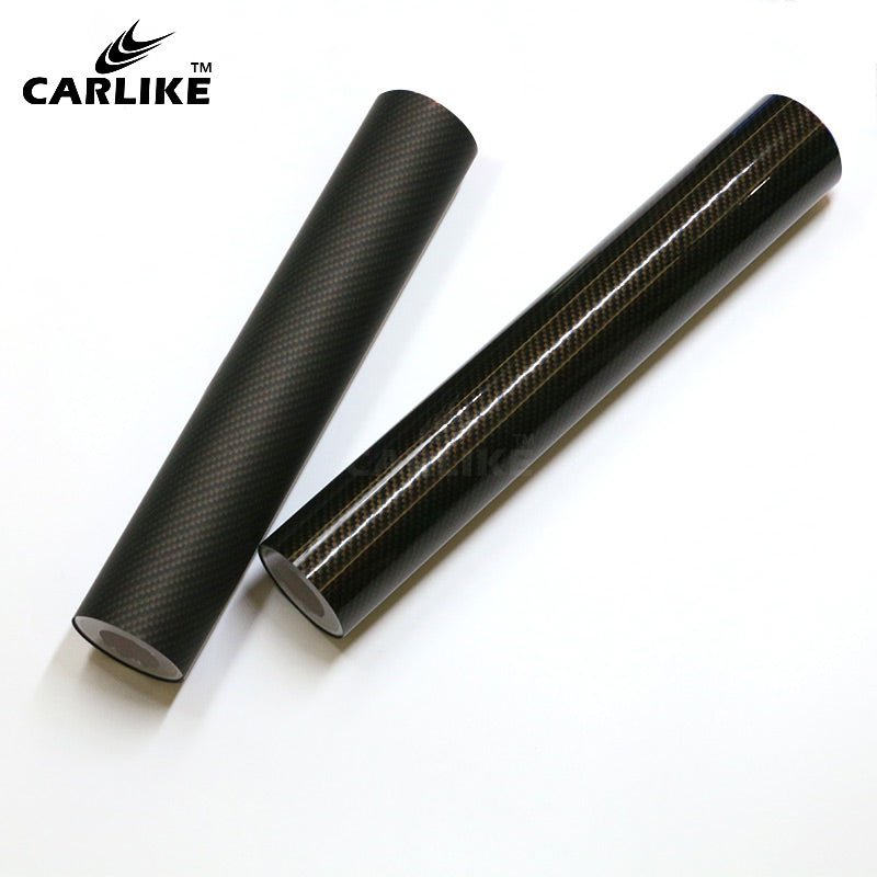 CARLIKE CL-RCF-01 REAL CARBON FIBER MATTE GOLD/BLACK PET VINYL - CARLIKE WRAP