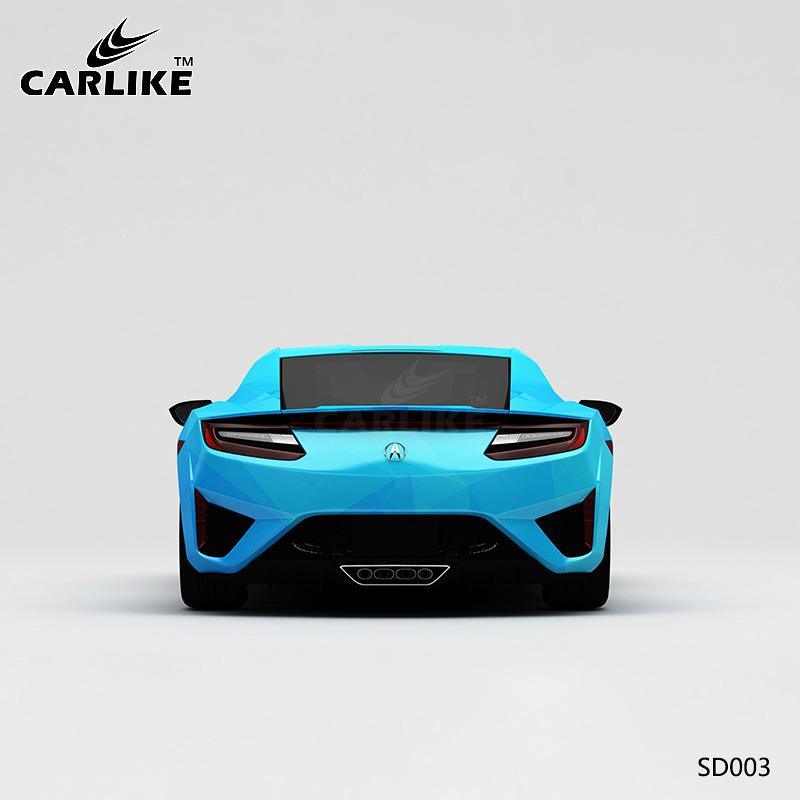 CARLIKE CL-SD003 Pattern White and Blue Plaid High-precision Printing Customized Car Vinyl Wrap - CARLIKE WRAP