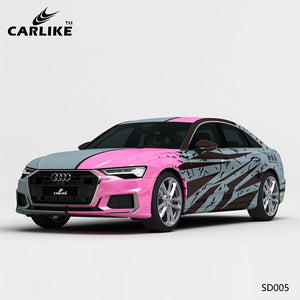 CARLIKE CL-SD005 Pattern Pink Blue Floral High-precision Printing Customized Car Vinyl Wrap - CARLIKE WRAP