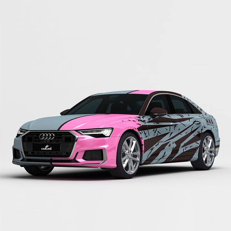 CARLIKE CL-SD005 Pattern Pink Blue Floral High-precision Printing Customized Car Vinyl Wrap - CARLIKE WRAP