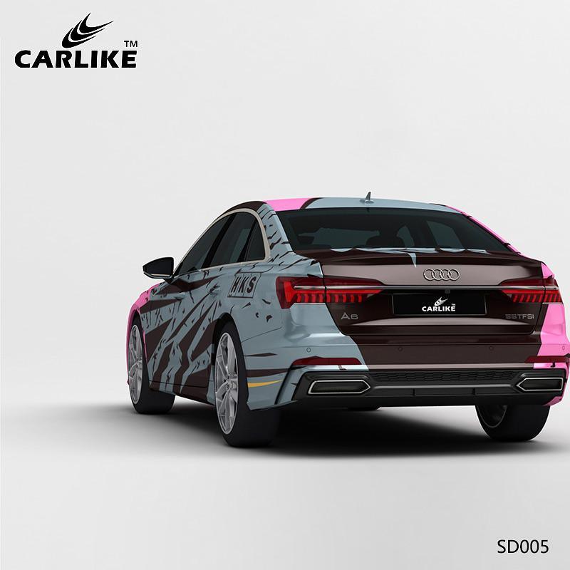 CARLIKE CL-SD005 Pattern Pink Blue Floral High-precision Printing Customized Car Vinyl Wrap - CARLIKE WRAP