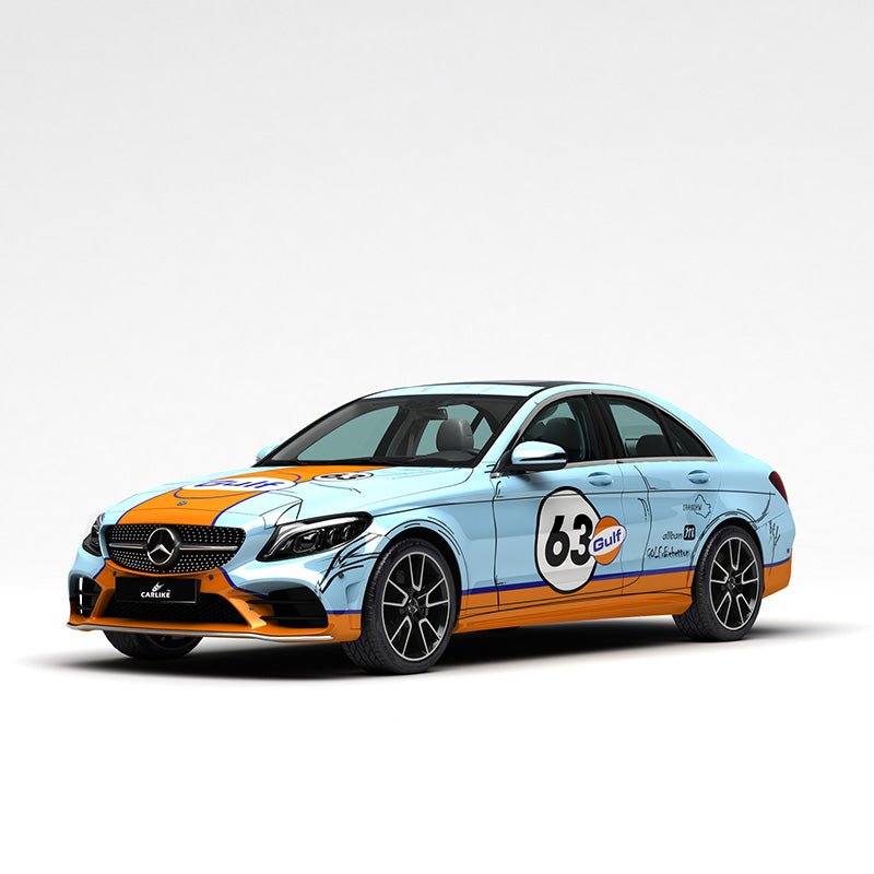 CARLIKE CL-SD008 Pattern Gulf Oil Track High-precision Printing Customized Car Vinyl Wrap - CARLIKE WRAP