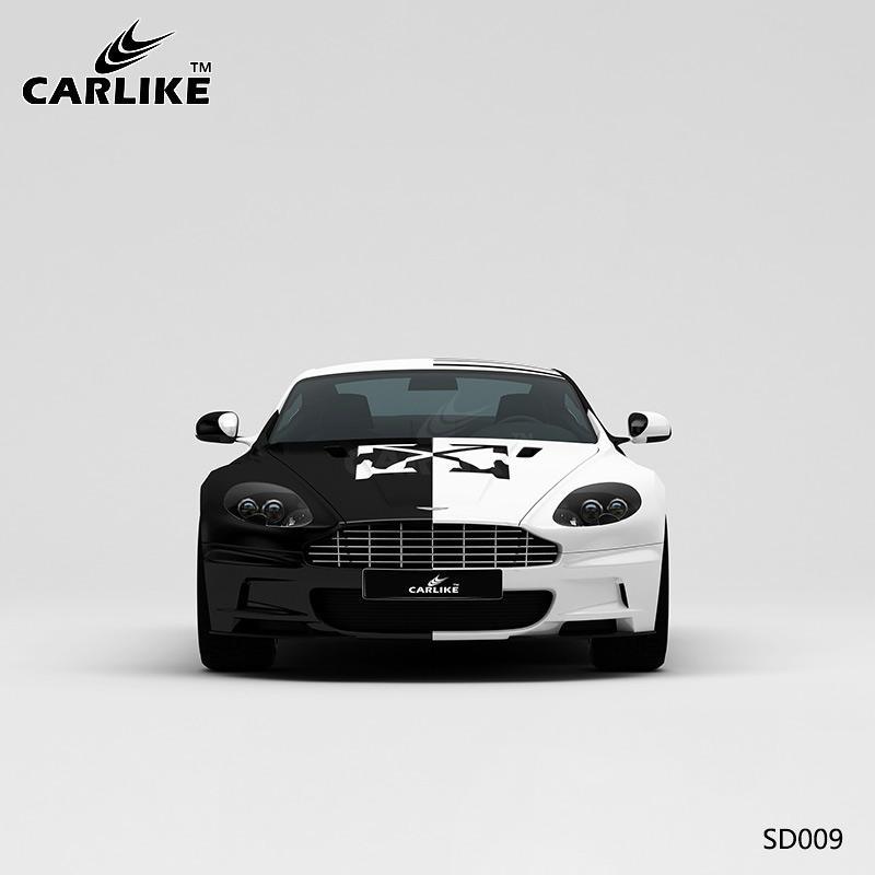 CARLIKE CL-SD009 Pattern Black and White Camouflage High-precision Printing Customized Car Vinyl Wrap - CARLIKE WRAP